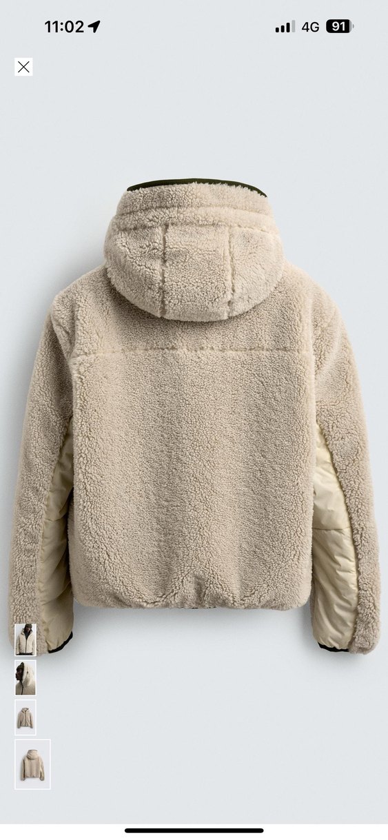 zara kontrast suni yünlü ceket - Görsel 3