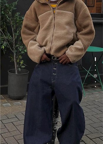 bershka suni yünlü ceket - Görsel 4