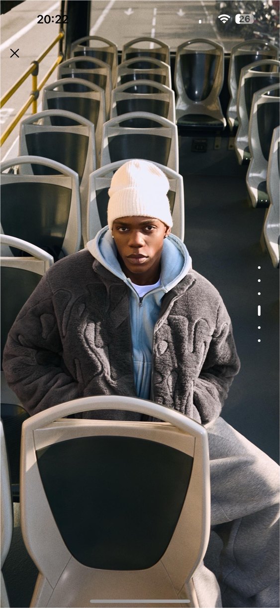 bershka grafik suni yünlü ceket - Görsel 5