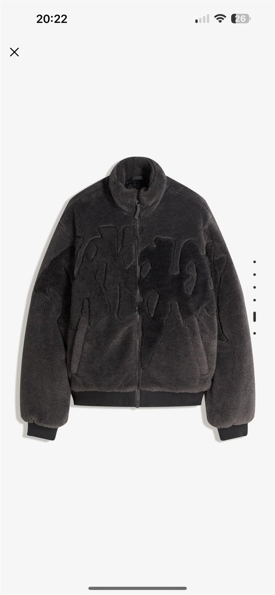 bershka grafik suni yünlü ceket - Görsel 4