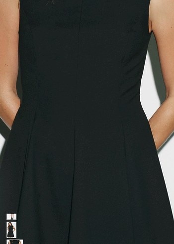 Siyah Yüksek Yakalı Mini Elbise - Görsel 3