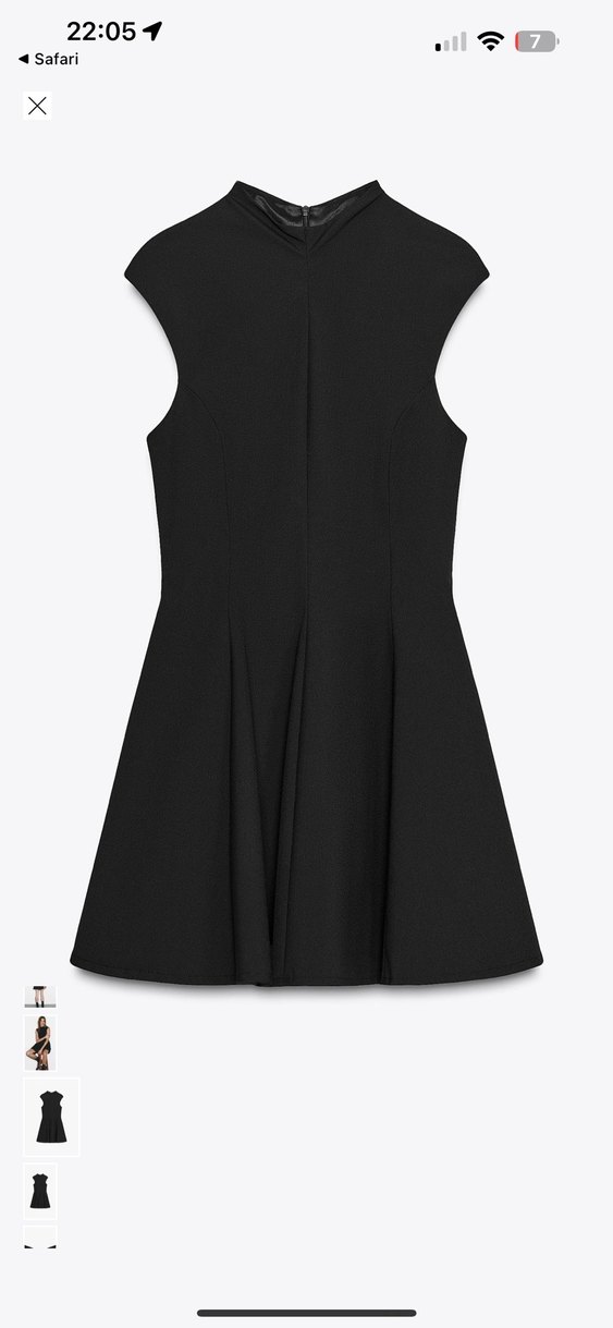 Siyah Yüksek Yakalı Mini Elbise - Görsel 4