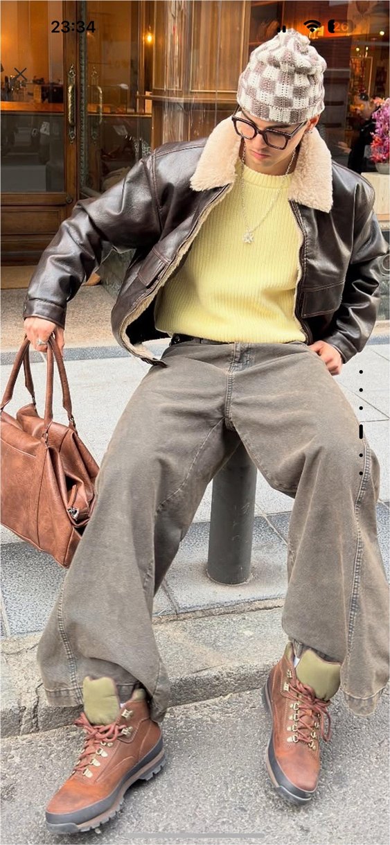 bershka oversize suni deri ceket - Görsel 5