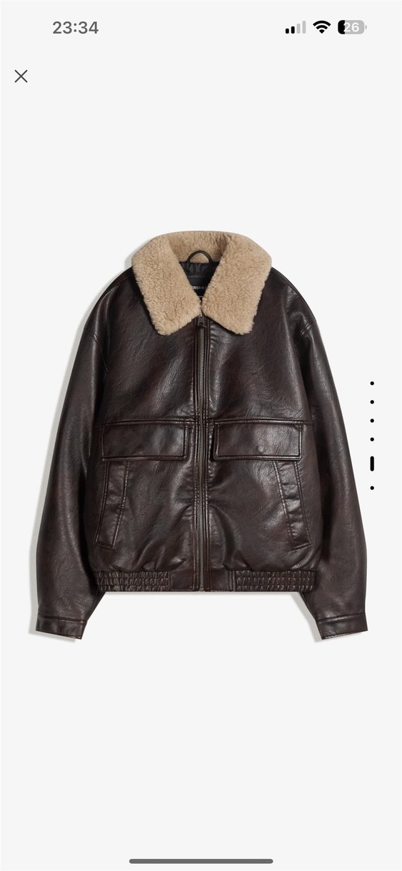 bershka oversize suni deri ceket - Görsel 3