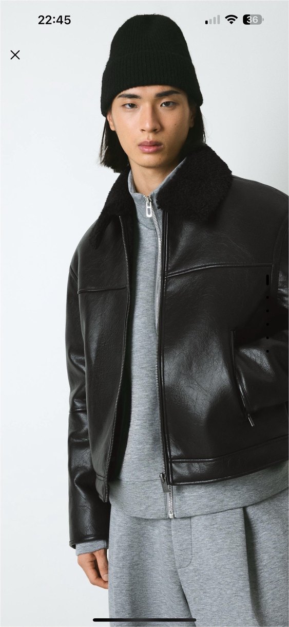 bershka suni deri ceket - Görsel 4