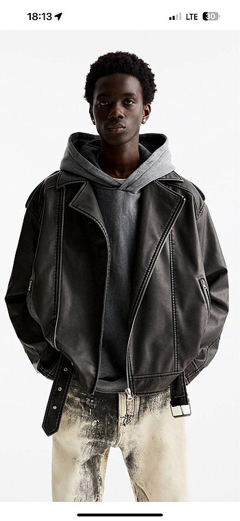pull bear deri biker ceket unisex