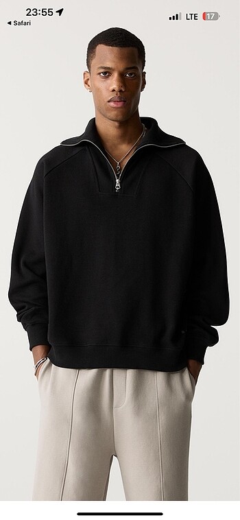yakası fermuarlı sweatshirt