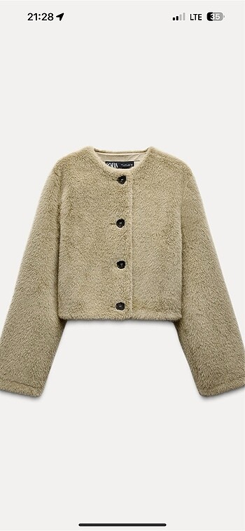 zara suni kürk crop ceket