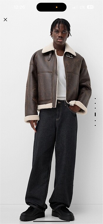 bershka suni deri kare kesim ceket
