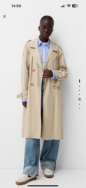 bershka pamuklı tençkot