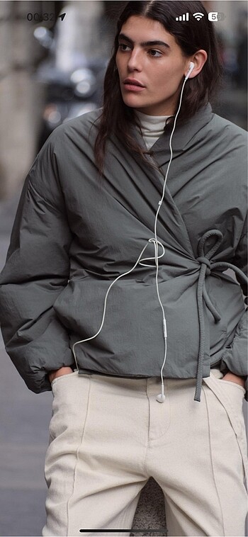 zara zw collection kruvaze kımono ceket - Görsel 3