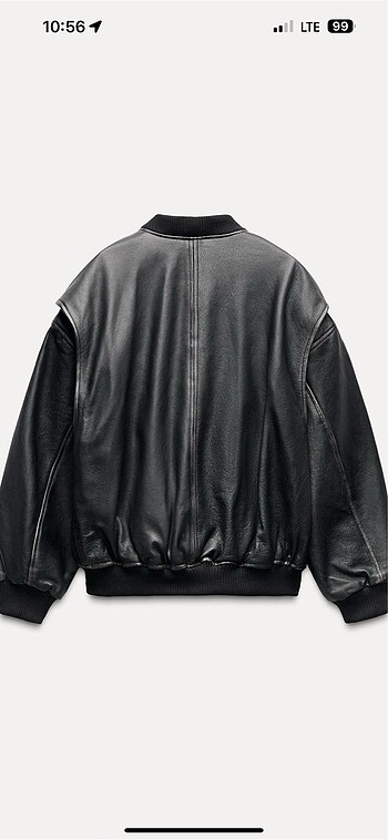 Zara zara gerçek deri oversize bomber ceket