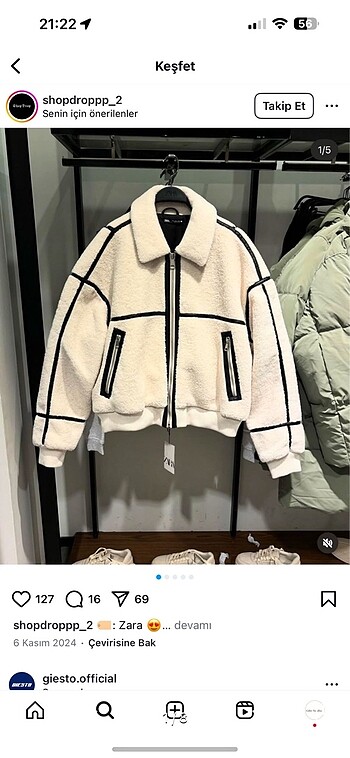 zara kontrast suni yünlü ceket