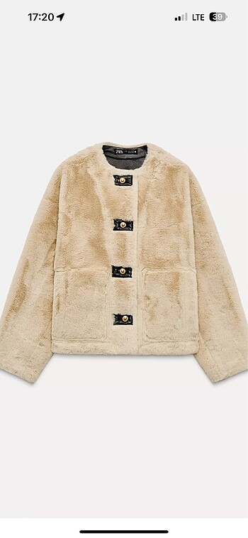 zara zw collection suni kürk ceket