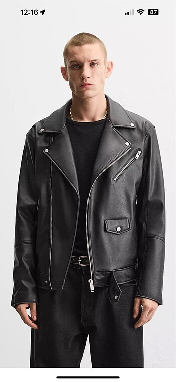Zara zara suni deri biker ceket