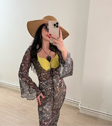 Zara İspanyol kesim plaj elbisesi