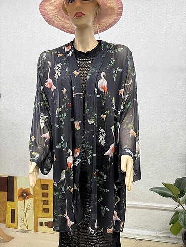 Flamingo desenli pareo - Görsel 4