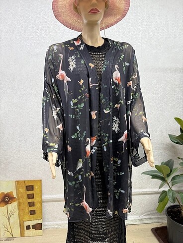 Flamingo desenli pareo - Görsel 6