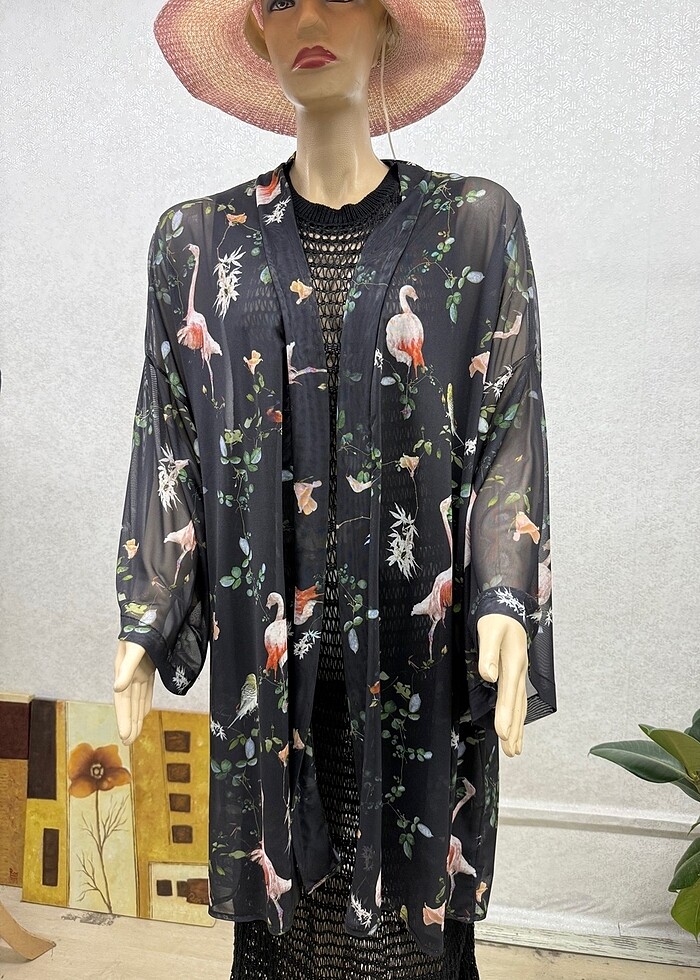 Flamingo desenli pareo - Görsel 4