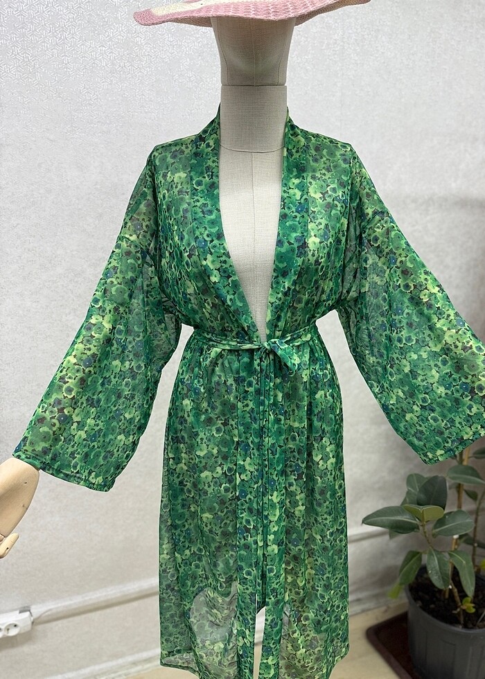 Yeşil desenli pareo - Görsel 2