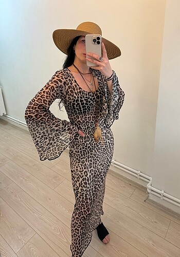 s Beden Zara Leopar plaj elbisesi