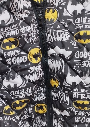 Diğer Erkek Çocuk Siyah Baskılı Fermuarlı Mont Batman