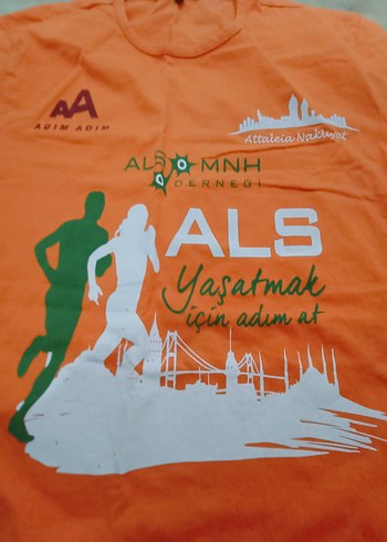 Turuncu Baskılı Kısa Kollu Spor Tişört - Görsel 2