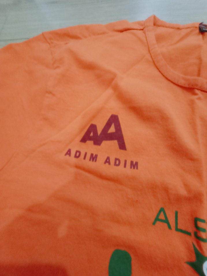 Turuncu Baskılı Kısa Kollu Spor Tişört - Görsel 3