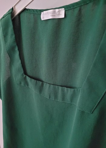 Yeşil  Düz Kesim Kolsuz Bluz - Görsel 6