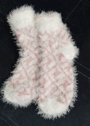 Kız Çocuk Pembe Beyaz Desenli Çorap - Görsel 4