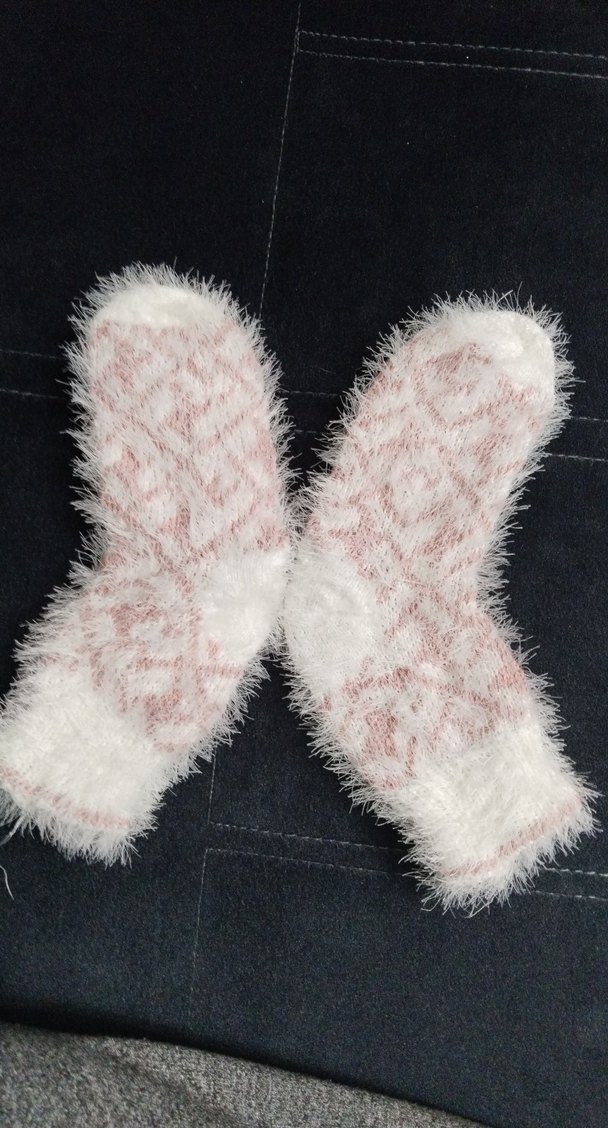 Kız Çocuk Pembe Beyaz Desenli Çorap - Görsel 2