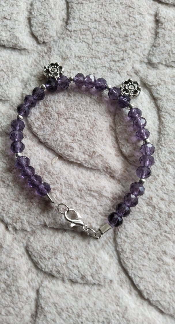 Mor Boncuklu Goth Bileklik - Görsel 2