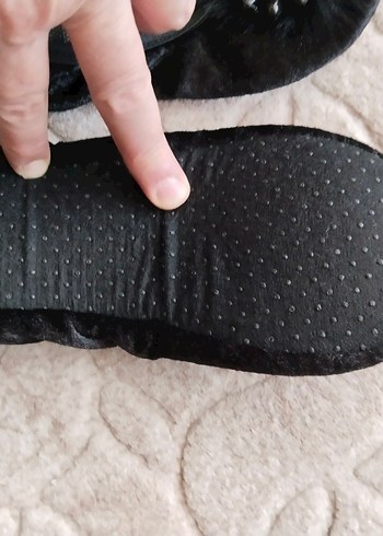 Kızlar için Siyah Kürklü Gotik Terlik patik - Görsel 7