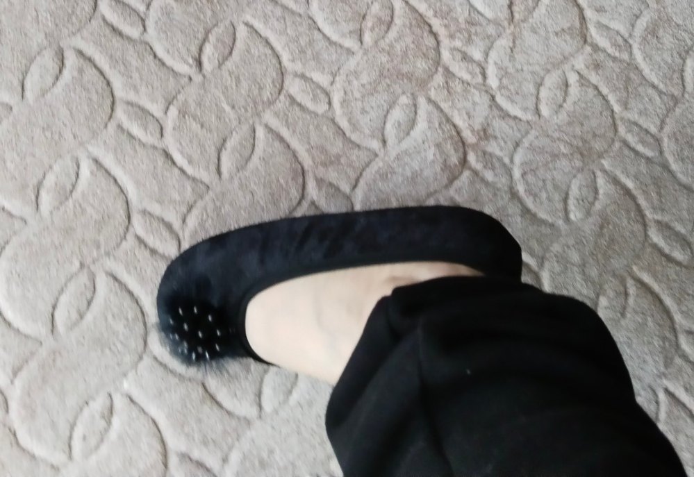 Kızlar için Siyah Kürklü Gotik Terlik patik - Görsel 3