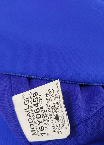 Mavi V Yakalı Uzun Kollu Kadın Abiye Elbise saks mavi 42 beden - Görsel 8