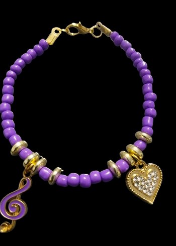 Mor Boncuklu Bohem Bileklik - Görsel 2