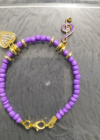 Mor Boncuklu Bohem Bileklik - Görsel 4