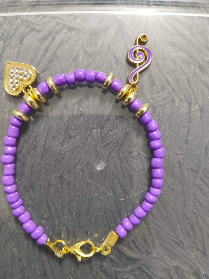 Mor Boncuklu Bohem Bileklik - Görsel 4