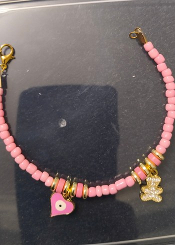 Pembe Boncuklu Bohem El Yapımı Bileklik - Görsel 4