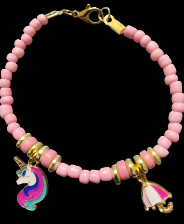 Pembe Boncuklu Bohem Kadın Bileklik El Yapımı - Görsel 2