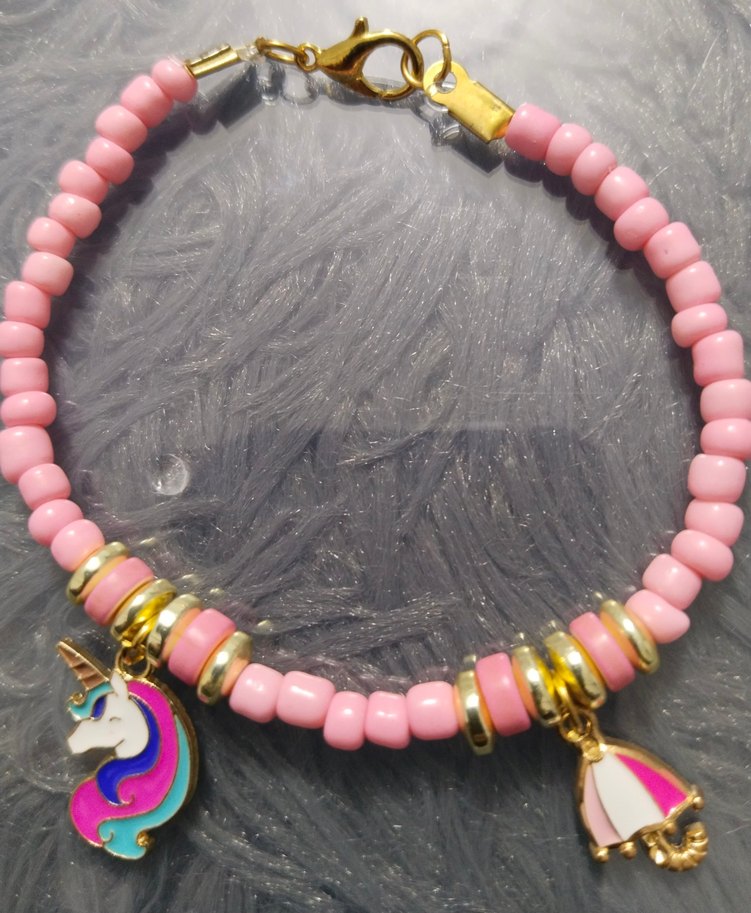 Pembe Boncuklu Bohem Kadın Bileklik El Yapımı - Görsel 3