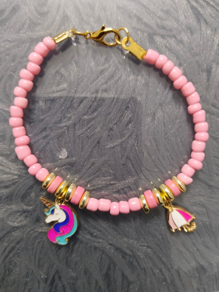 Pembe Boncuklu Bohem Kadın Bileklik El Yapımı - Görsel 4