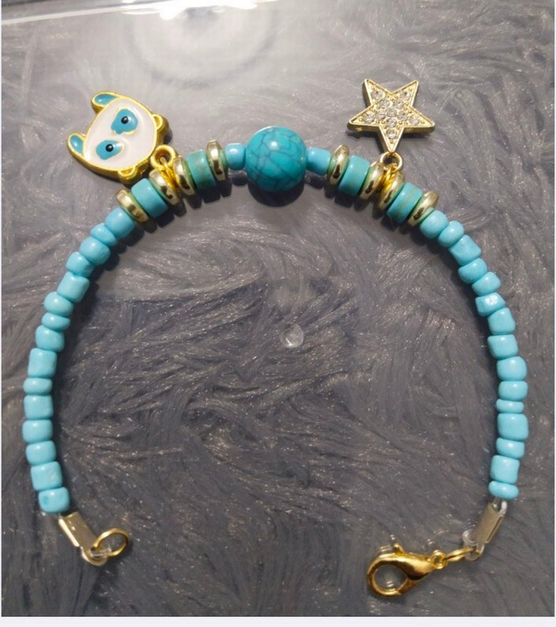 Boncuklu Turkuaz Bohem Kadın Bileklik - Görsel 3
