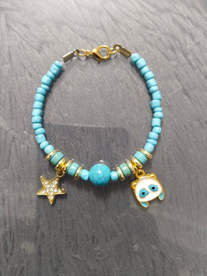 Boncuklu Turkuaz Bohem Kadın Bileklik - Görsel 2