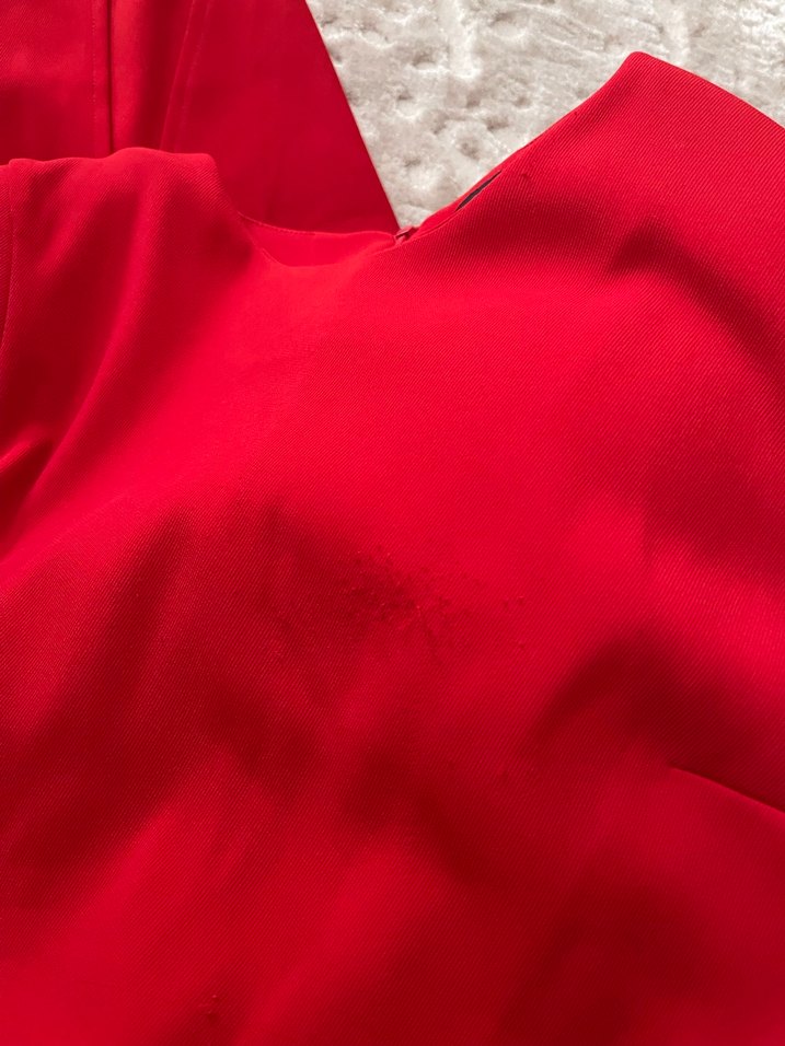 Uzun Kollu Kırmızı  Elbise - Görsel 2