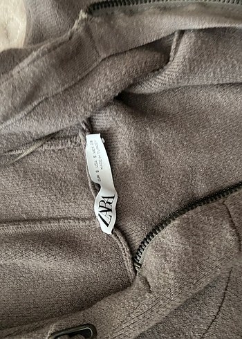 Gri Kapüşonlu Fermuarlı Kadın Yelek - Görsel 5