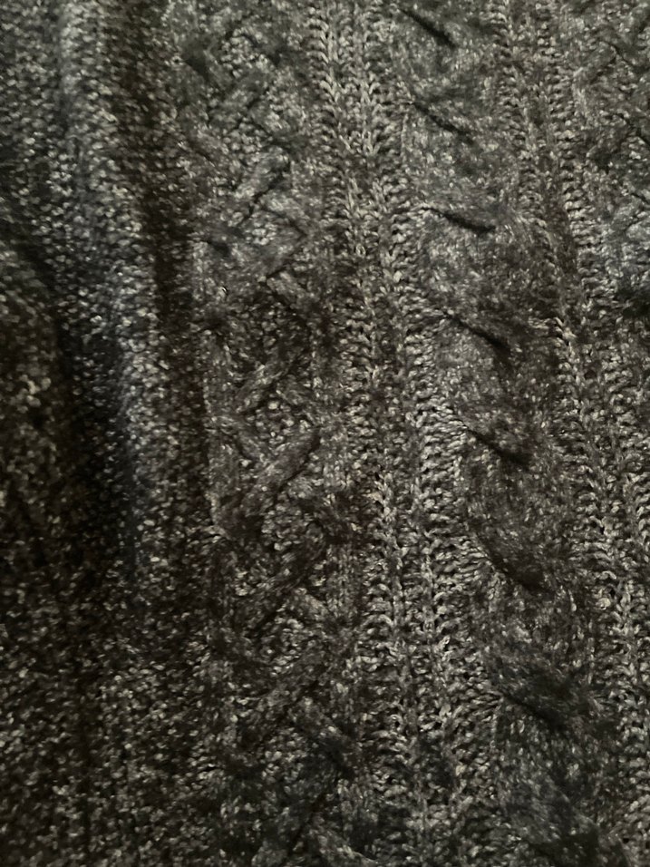 Gri Nakışlı Boğazlı Triko Kazak - Görsel 5