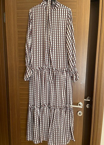 Bohem Tarz Uzun Pilili Kahverengi Elbise - Görsel 4