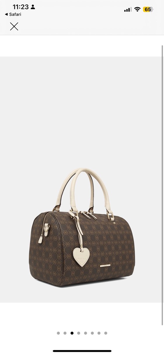 Bej Vakko Deri Kadın Monogramlı Çanta - Görsel 3