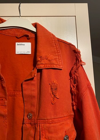 Kırmızı Kısa Kot Ceket - Görsel 4